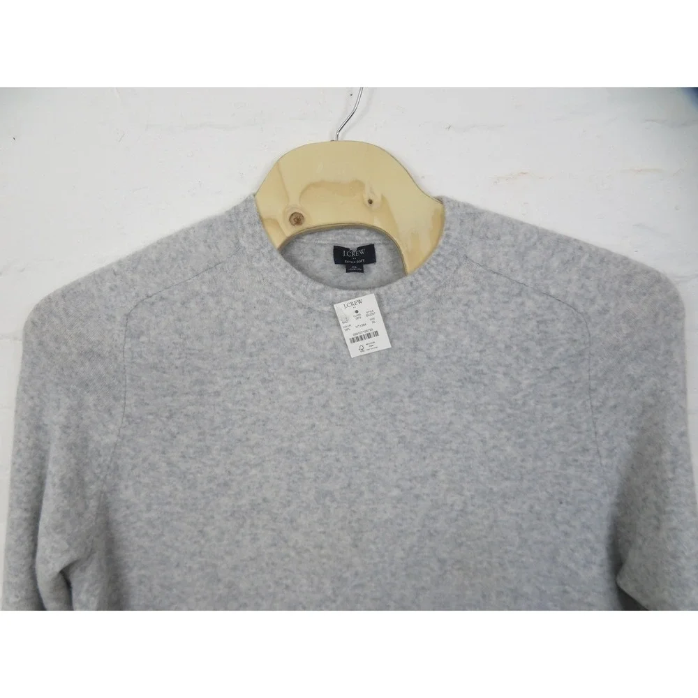 J.Crew Extra Soft Sweater Mens XL Gray Crew Neck Knit Pullover Acrylic Wool